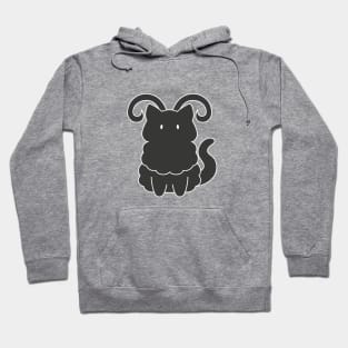 Aries Cat Zodiac Sign (Black and White) Hoodie